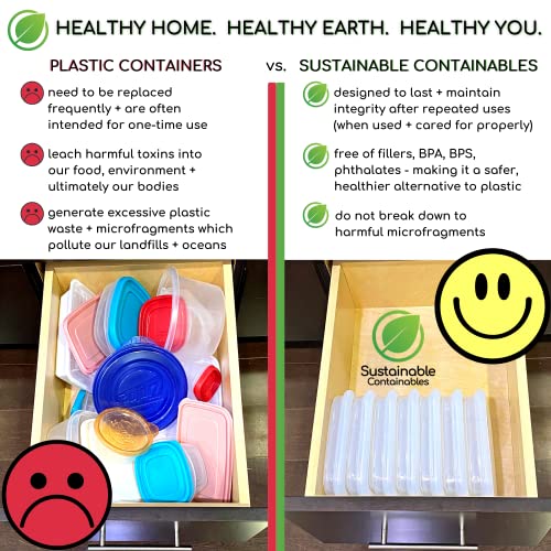 Premium Silicone Collapsible Food Storage Containers with Silicone Leakproof Lids, Platinum Food-Grade, BPA Free, LFGB Certified, Compact, Reusable Lunch Box, Microwave Safe, 4.9 Cups 3 Pk - color: 1160 ml (4.9 cups) - 3 Pack