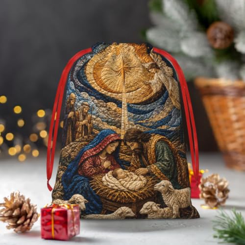 KzgtY Baby Birth 2PCS Gift Bags with Drawstring, 16 x 12 Inch Reusable Present Sacks for Christmas,Brithday, Holidays,Parties & Gift Packaging - color: Baby Birth