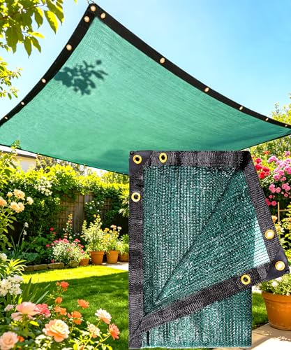 70% Green Shade Cloth 6ft x 8ft Sun Shade Netting with Grommets | Breathable UV Block Balanced Shade for Garden, Plants Cover Patio, Pergola, Chicken Coop, Kennel, Vegetables, Greenhouse - size: 70%-6 FT x 8 FT