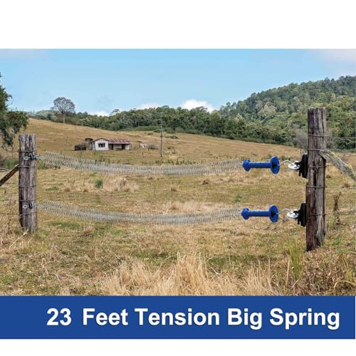 5 Pack Electric Fence Gate Big Tension Spring Extended up to 23 feet for Electric Fence Gate Livestock Fence Agricultural Fencing and Pasture - style: PK5 Big Tension Spring 23ft