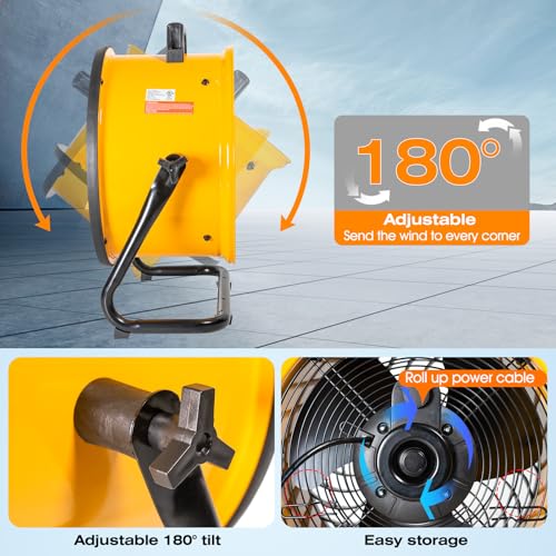 iLiving 16 in. Low Noise Turbo Fan 2687 CFM 3-Speed Portable Air Circulator for Shop, Office, Greenhouse, Home and Warehouse - size: 16-Inch