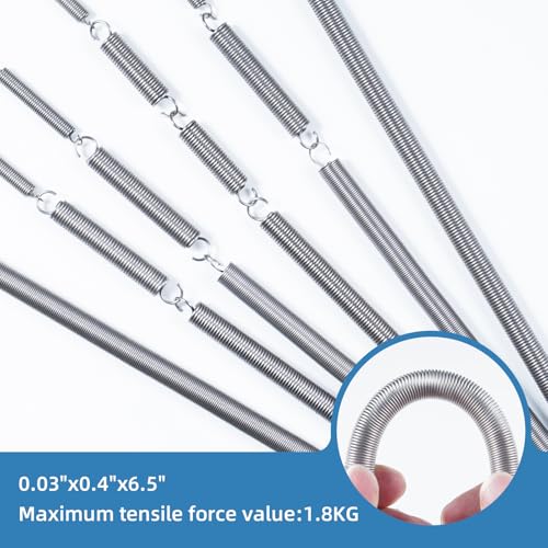 6pcs EExtension Springs with Hook Ends 6.5inch xtension Springs,0.03"x0.4"x6.5" 304 Stainless Steel - size: 0.03"x0.4"x6.5"
