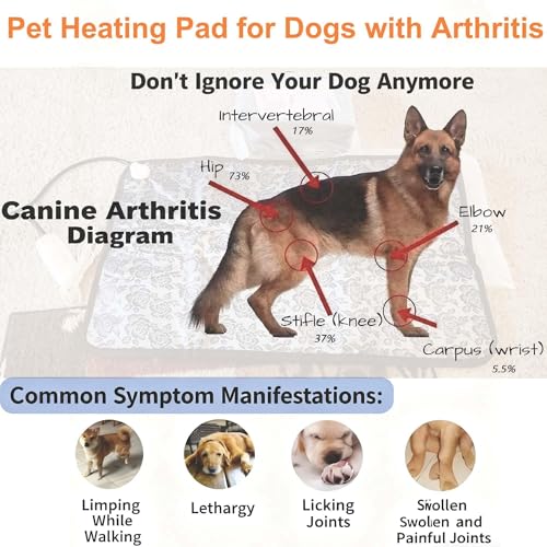Puppy Heating Pad for Whelping New Born Dog Heated Bed,Heated Puppies Bed,Pet Heated Cat Bed,4 Auto Shut Off Timer,9 Level Heater Large 34x21 in