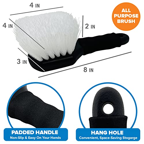 Stiff Hand Scrub Brush, Short Handle Heavy Duty Tire and Wheel Cleaning | Tool, Outdoor Boat Scrubber with Handle, Carpet Cleaner, All-Purpose Cleaning Brush - style: Short Handle