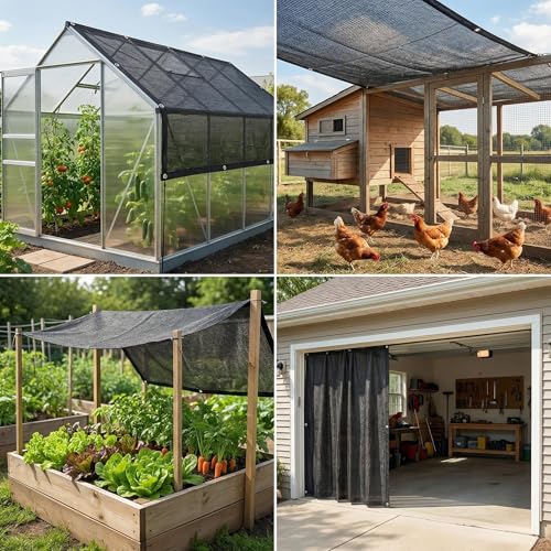 40% Shade Cloth for Garden 6.5 x 10 FT,50PCS Zip Ties | Durable Breathable HDPE Mesh Sun Shade with Grommets,UV Resistant Black Garden Shade Net for Plants,Greenhouse,Patio - size: 40% 6.5ft x 10ft