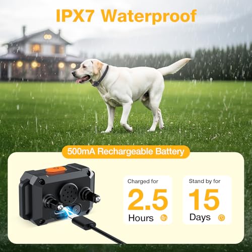 PcEoTllar Electric Fence for Dogs, Safe In Ground Fence Syetem, 1 Receiver | IPX7 Waterproof and Rechargeable Receicer, Comfortable & Adjustable Collar, Easy to Install & Operate, with 656Ft Wire - size: For 1 dog