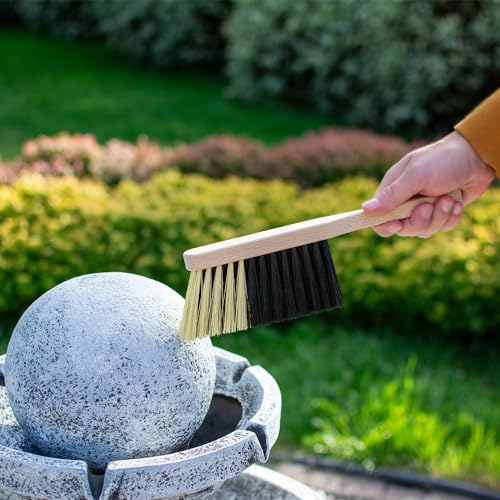 11.2" Hand Broom Medium-Soft Bristles Bench Brush, Sweeping Brush with Wooden Handle, Lightweight Dusting Brush, Handheld Small Broom, Shop Brush - size: 11.2"