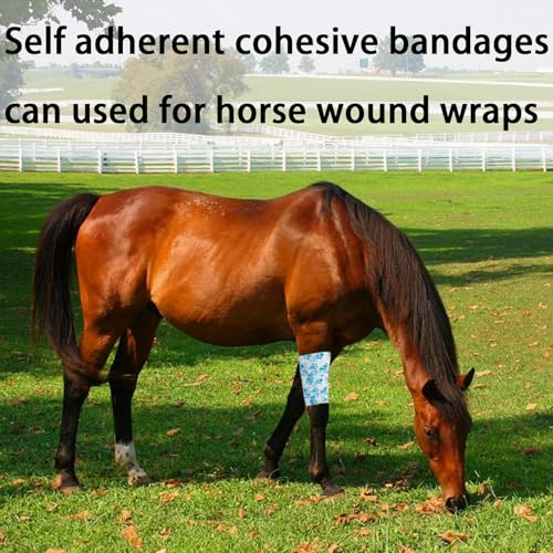 8 Rolls Non-Woven Self Adhesive Bandage Wrap Sweatproof Waterproof Cute Vet Wrap Elastic Cohesive Bandage Wrap for Fingers Ankle Grip Nail Protector Tape Sports Fixing Band Stretch Wrap (Multicolor)