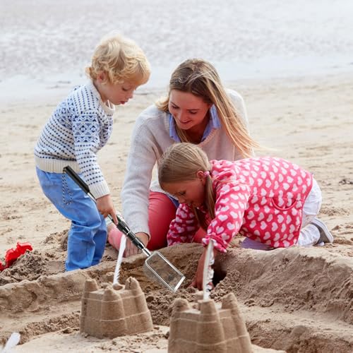 POILKMNI New Upgraded 2 Pcs Shark Tooth Sifter, Beach Sand Sifter | Sand Scoop Shell Scooper for Beach Scoop Shovel Sifter Tool for Picking Up Shells, Shark Tooth Sifter Dipper - color: Silver