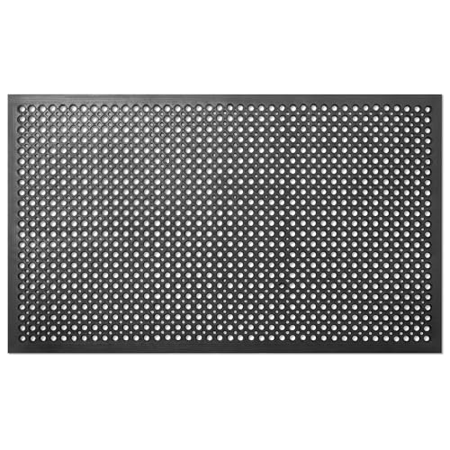 GRIDMANN Rubber Floor Mat, 60" x 36" Anti-Fatigue Drainage Mat, Non-Slip and Grease Resistant for Restaurants, Commercial Kitchens, Bar Floors, Black - size: 60"L x 36"W x 0.4"Th