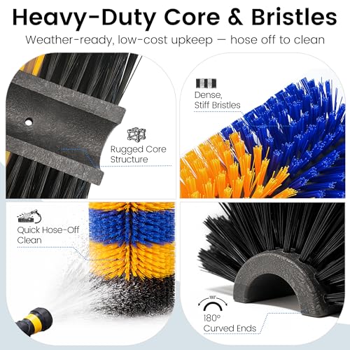 17" x 7.9" Livestock Scratching Brush for Horse, Wall-Mount Grooming and Massage Scratch Brushes for Cow Donkey Goats Horse Sheep, with 8 Screws for Back Itch Relief & Keep Cleaning (1Pcs) - size: 1 Count (Pack of 1)