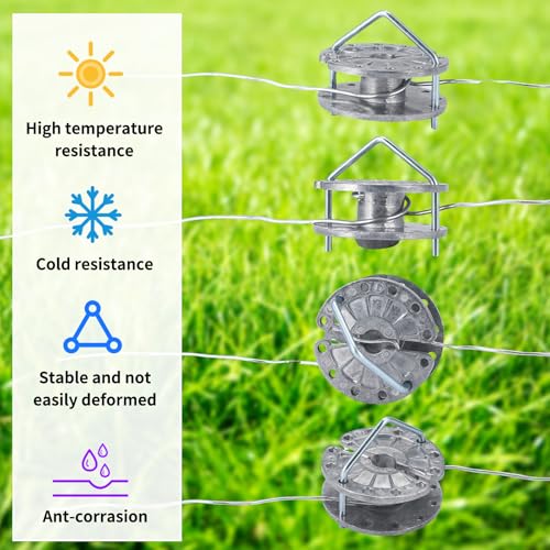 24 Pcs Fence Tightener Electric Wire Tensioner with 4mm Galvanized Pin, Heavy Duty Aluminum Rapid Inline Ratchet Strainer for Farm Ranch Orchard Post Repair | with 4mm Galvanized Pin, Heavy Duty Aluminum, Rapid Inline Ratchet Strainer, for Farm Ranch Orch