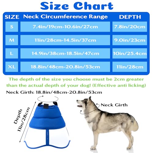 Soft Dog Cone Collar - Adjustable Recovery Padding Cone for Small Dogs After Surgery to Stop Licking, Breathable Lightweight Elizabethan Protective Neck Collar for Pet Cat Puppy (XL) - size: XL(Neck: 18.8"-20.8")