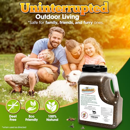 ForceField Natural Mosquito Yard Treatment - Repellent Granules for Backyard Mosquito Control | Pet Safe, DEET-Free Outdoor Control | Long-Lasting Barrier for Lawns, Patios, & Barns 3 LB - size: 48 Ounce (Pack of 1)