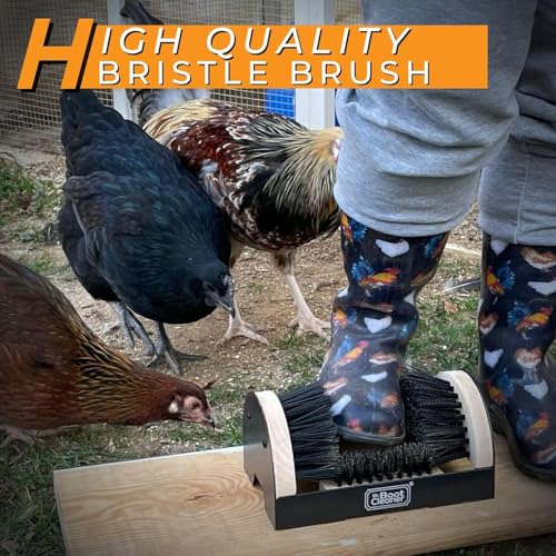 Heavy Duty Boot Cleaner Scrubber, for Mounted or Portable Use, Wood | Mr. Boot Cleaner Boot/Shoe Scraper, Use Indoors or Outdoors, Suitable for Home or Commercial Sites, Includes Hardware