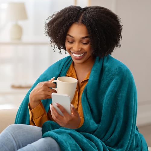 Utopia Bedding Soft Fleece Bed Blanket Throw Size Turquoise (50x60 Inch) | Microfiber Plush Warm Lightweight Breathable Cozy Blanket Anti-Static, All Season Use, Gift for Women and Men - color: Turquoise, size: Throw (50x60 Inch)