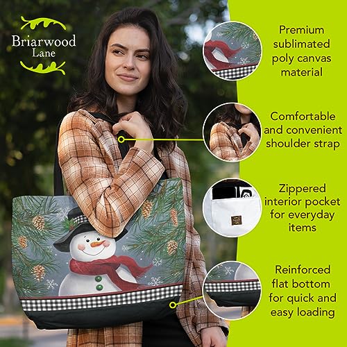 Briarwood Lane Tote Bags 14" x 15" x 7" 2022 Collection - color: Smiling Snowman