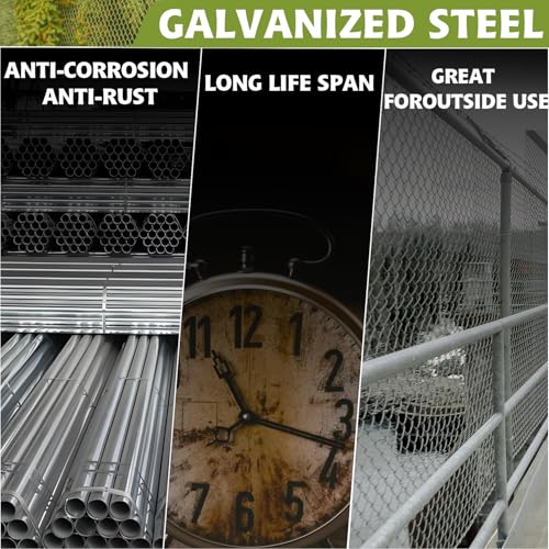 2 Pack 1-3/8" x 2-3/8" Chain Link Fence Gate Hinge Kit,Galvanized Steel Chain Link Fence Pipe gate Hinge with 2 PCS Female Hinges and 2 PCS Male Post Hinges, Bolts & Nuts Included - size: 2-3/8" x 1-3/8"(2 Pack)