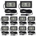 10Pcs Mini Digital Thermometer Hygrometer Gauge with Probe Sensor LCD Display Meter Indoor Temperature Humidity Fahrenheit Meter for Incubator Plant Tank Garden ℉ - size: 10 pcs