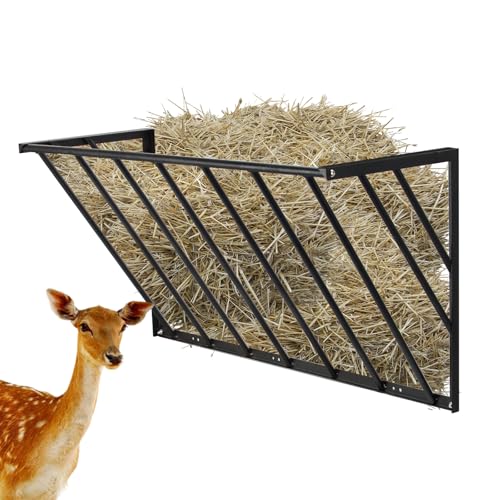 Hay Feeder Blanket Holder Carbon Steel Hay Rack Wall Mounted Hay Feeder for Horses Goats Farm Indoor and Outdoor Use(1PC) - size: 1PC