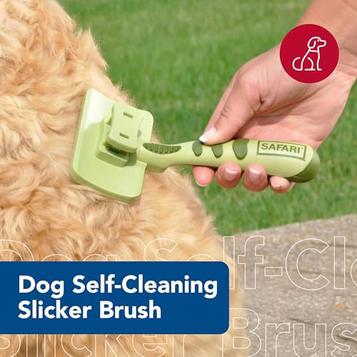Coastal Pet Safari Dog Self-Cleaning Slicker Brush - Dog Deshedding Brush - Prevents Mats and Tangled Hair - For Dogs with Short or Long Hair - Small - 7" x 3.6" - size: Small