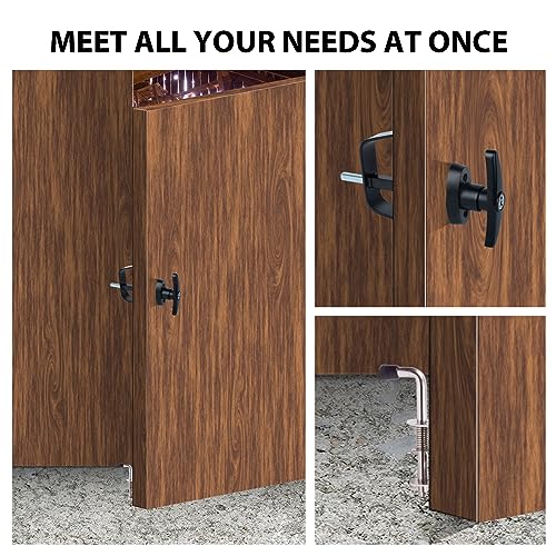 Shed Door Latch Kit with 5-1/2" Stem T-Handle Lock, 5 Keys and 2 Packs Spring Loaded Latch Hardware - Ideal for Sheds, Playhouses, Chicken Coops, RVs, Garages - size: 5.5 inch-SMALL-T