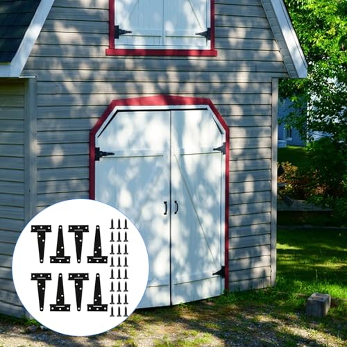 T Strap Hinges Heavy Duty, Shed Door Gate Hinges(Black) (12, 12 Pcs *4 inch) - size: 12 Pcs *4 inch
