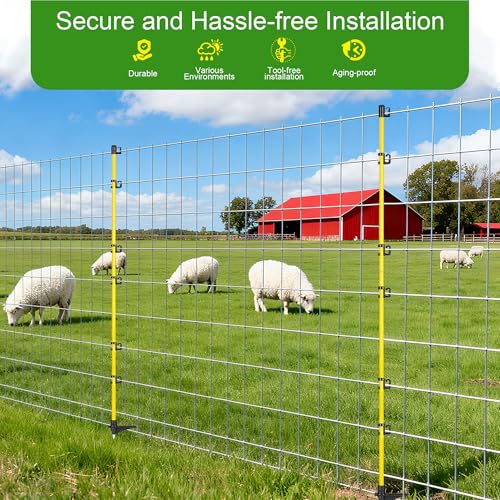 50 Inches Fiberglass Step in Electric Fence Posts,Temporary Fence Stakes for Cows,Sheep and Animals Fence,Snow Fence, Garden Protection,Portable Fence Ideal for Electric Fencing-20 Posts - style: 50Inch-20 Pack