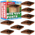 GreenLighting 4x4 Aluminum Pyramid Post Cap Cover (Brown 8 Pack) Fits 4x4 Nominal Wood (True 3.5 x 3.5) Powder Coated Matte Outdoor Post Caps Cover, Fence Wood Post, Decking, Waterproof - color: Brown 4x4, size: 8 Pack