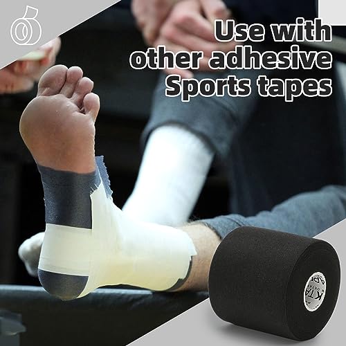 OK TAPE Pre Wrap Tape 4-Rolls 120 Yds Athletic Foam Underwrap for Sports | Soft, Breathable, Skin-friendly and Latex-free, Protect for Ankles Wrists Hands and Knees, 2.75 Inches - Black - color: Black, size: 2.75 Inch x 30 Yards