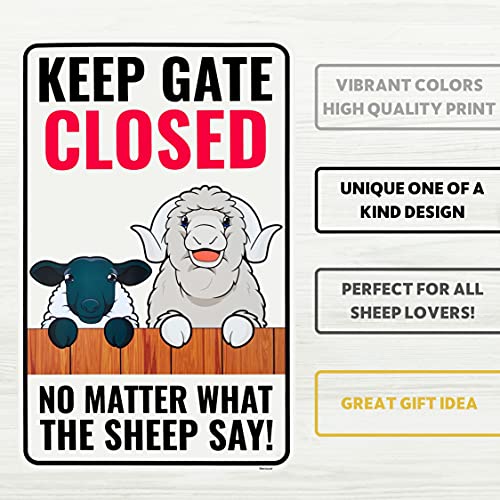 Venicor Sheep Sign Decor - 9 x 14 Inches - Aluminum - Sheep Gifts for Sheep Lovers Kids - Sheep Halter Stand Toy Stuff