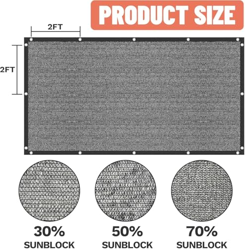 Amgo 2' x 2' Red Custom Size Shade Cloth with Grommets - 90% Sunblock, Durable Mesh Fabric Tarp for Dog Kennel Cover, Fence Privacy Screen, Greenhouse, Chicken Coop & Pet Playpen. - color: Red, size: 2' x 2' Custom Size