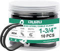 OURU 1-3/4 Inch Cable Clamps, Rubber Coated Insulated Clamps, 10pcs, 45mm | 304 Stainless Steel, Anti-Vibration, Rust Resistant, Secure Hold, Automotive Wire, Pipe & Tube Mounting, Cable Management - size: 10pcs - 1-3/4"