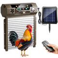 Automatic Chicken Coop Door Solar Powered, Roll-Up Chicken Door with Timer & Light Sensor, Anti-Pinch Safety Auto Chicken Door with Remote Control, Weatherproof for Outdoor