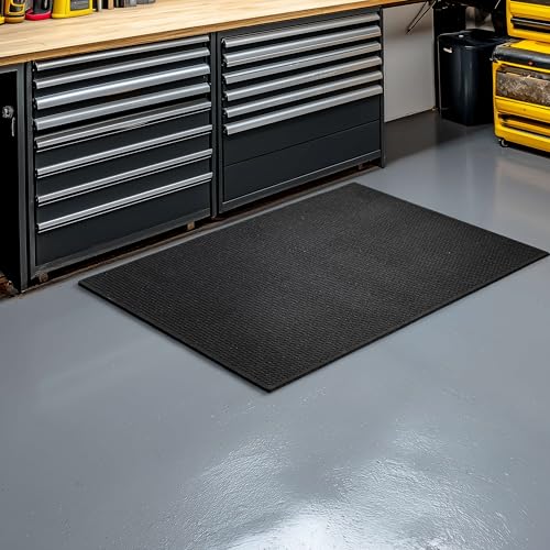 Mohawk Home Indoor Outdoor 2 Pack (2' 11" x 3' 10") Heavy Duty Rubber Floor Mat Anti Slip Restaurant Kitchen for Garage Garden Industrial Pool Entrance Bar Wet Area - size: 2 Pack (2' 11" x 3' 10" Rectangular)