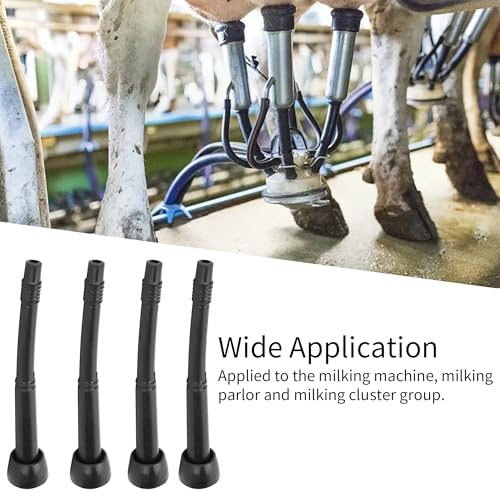 4 Pcs Milking Machine Liners, Black Milk Liner, Premium Soft Silicone Milk Cup Liners for Livestock Breeding Industry Cow Milking Machine Accessories