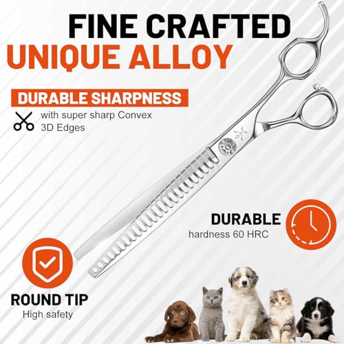 High-end Professional Dog Grooming Thinning Scissors Teeth Cutting Blending Shears Pet Texturizing Shears 8 Inch Extremely Very Sharp Stainless Steel Alloy For Cat Other Animals Groomer - color: 8inch Thinning Shears