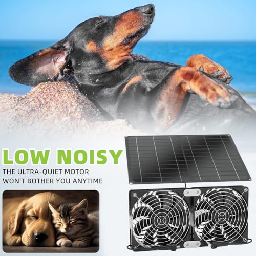 Solar Powered Fan Kit, 30W Solar Fan, Solar Panel Fan Kit, IPX7 Waterproof Fans Exhaust Intake Mounting for Outside Greenhouse Shed Chicken Coop - size: 30