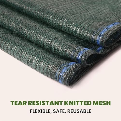 Shade Cloth Roll (6'x100ft - 40% - Green) | Green HDPE UV Resistant Breathable Eyelets Sun Protection for Greenhouse Garden Fence Pergola Patio Flower Plant Kennel - size: 6'x100ft - 40% - Green