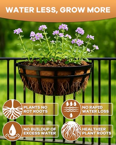 18 Inch Coconut Fiber for Plants, Round Pre-Formed Coco Planter Liner, Pack of 2 | Thick Natural Coconut Fiber Basket Liners for Hanging Planters, Window Boxes & Pet Nesting