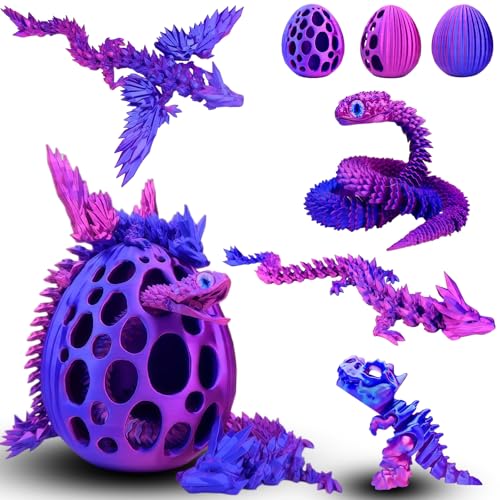 5pcs，12" 3D Printed Dragon Eggs,Dinosaur Egg,Crystal Dragon Toys,Snake Eggs, T Rex，Animals,Fidget Toy,Desk Executive Toy，Easter Eggs Basket Stuffers,Toys for Boys Kids Teen 5-7 4-6 8-12 (OO-03) - color: Oo-03