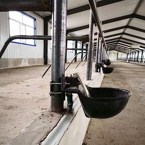 MDEOOSKY Extra Large Livestock Cast Iron Push-Paddle Automatic Horse Waterer with Accessories Livestock Water Trough 2.5L Heavy Duty Auto Drinking Metal Troughs for Horse Cattle Goat Pig Capacity