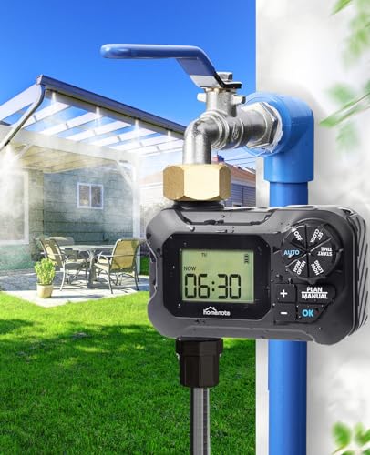 Automatic Misting Cooling System with Timer, 91.8FT Misting Line | 24 Brass Nozzles, 3/4" Brass Adapter, For Patio Misting, Grenhouse Watering & Chicken Coop Cooling - size: 91.8FT / 28M