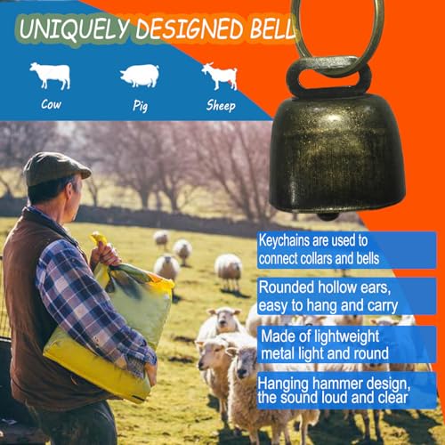5 Pack Goat Collars Reflective Goat Collars with Grazing Copper Bells and Adjustable Nylon Collar with Anti-Lost Loud Bronze Bell for Farm Animal Goat Sheep Horse Cow(Size:S Neck 12-16") - size: S-Small (Neck 12-16")