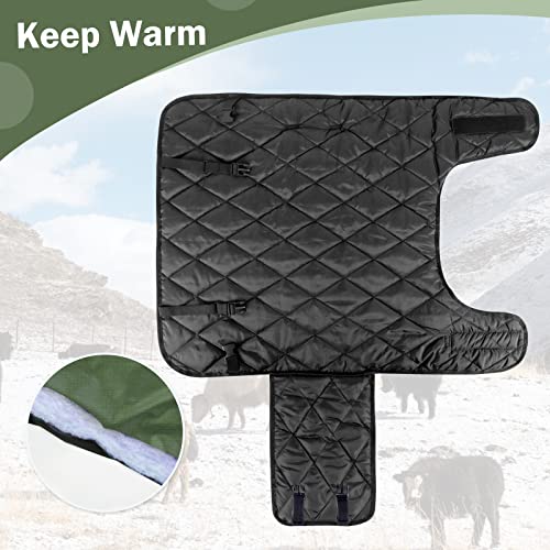 2pcs All-Weather Calf Blanket with Fleece Lining & Windproof Shell - Versatile Goat Blankets for Winter and Durable Sheep Blanket with Full Belly Coverage (Green 2pcs) - color: Green