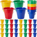 Didaey 24 Pcs 5 Inch Beach Buckets Bulk, Colorful Mini Sand Pails, 4 Colors - color: 4 Colors