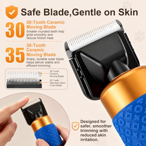 Dog Clippers for Grooming Thick Hair, 200W Sheep Shears, Pet Clipper Kit | Corded Dog Hair Trimmer with Spare Blade, Stepless 2000-6600 RPM, 10ft Cable, Low Noise, for Dogs, Sheep, Goats and Alpacas - size: 10 feet