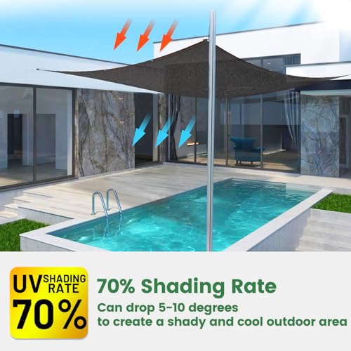 70% Shade Cloth, 14FTx20FT HDPE Mesh Tarp with Reinforced Grommets, Outdoor Sun Shade Net for Greenhouse, Plants, Garden, Pergola, Patio, Chicken Coop (14FT*20FT) - size: 14FT*20FT