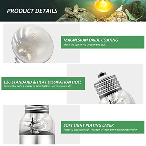 MIXJOY 100W Reptile Heat Lamp Bulb Full Spectrum UVA UVB Sun Light for Reptile and Amphibian Use - size: 1 Count (Pack of 1)