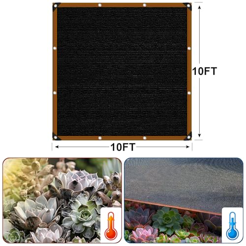 Shade Cloth - for Garden 90% Plant Shades Mesh Tarp with Grommets Outdoor Sun Shades Netting for Chicken Coop Greenhouse Vegetables Pergola Patio Cover - size: 10×10FT